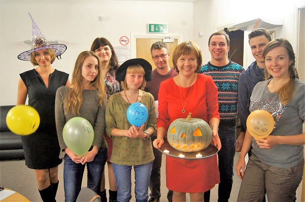 Olga with some of students in Yaroslavl