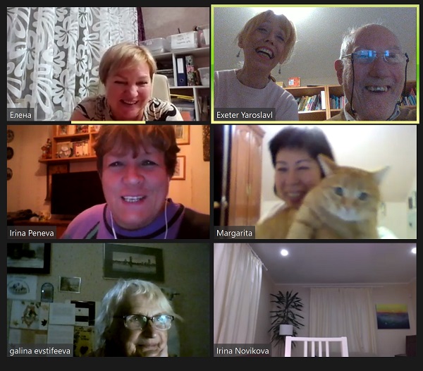 On line Exeter - Yaroslavl social meeting - we meet the cats