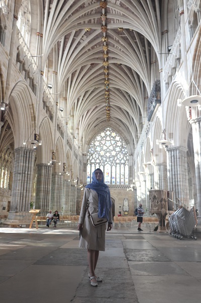 Olga Lawson visits Cathedral of St Peter, Exeter with Peter Barker