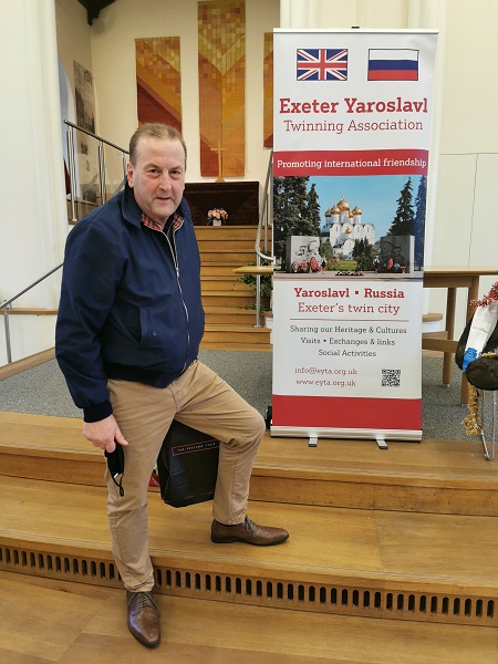 We were pleased to see Councillor Philip Bialyk, Leader of Exeter City Council who called in at our Russian Xmas Fayre.  Philip has visited Yaroslavl and sends his best wishes to our friends there.
