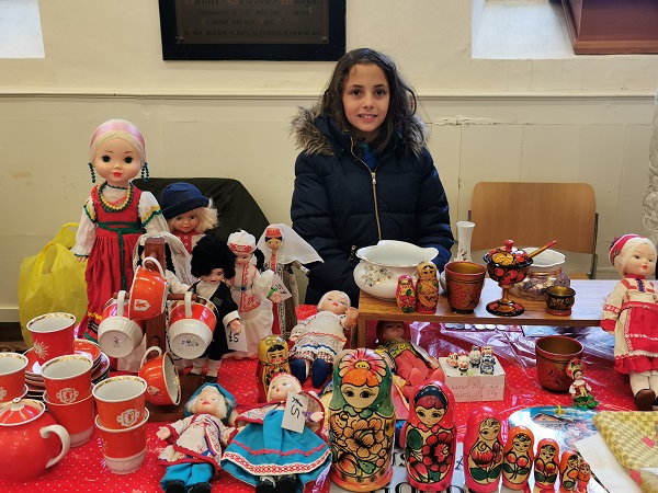 Catherine looking after the Russian goods stall at our Russian Xmas Market