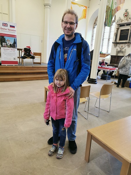 Mikhail Kazakov from our local Russian community with his daughter Ekaterina visits our Russian Christmas Fayre.  Mikhail is from Barnual, Siberia (Барнау́л)