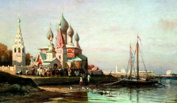 Easter Procession in Yaroslavl by Alexey Bogolyubov 1824 - 1896